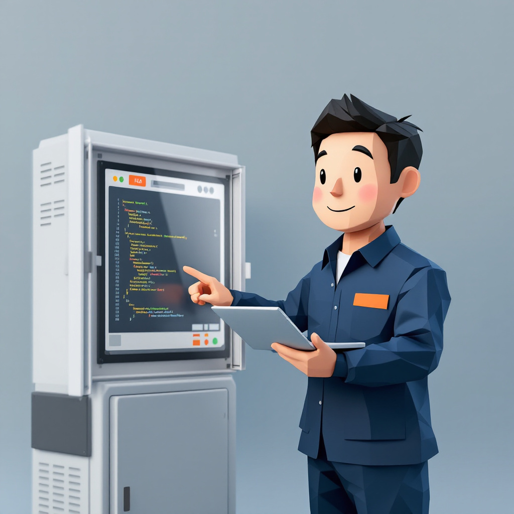 電気制御設計(PLC)のキャラクターイラスト