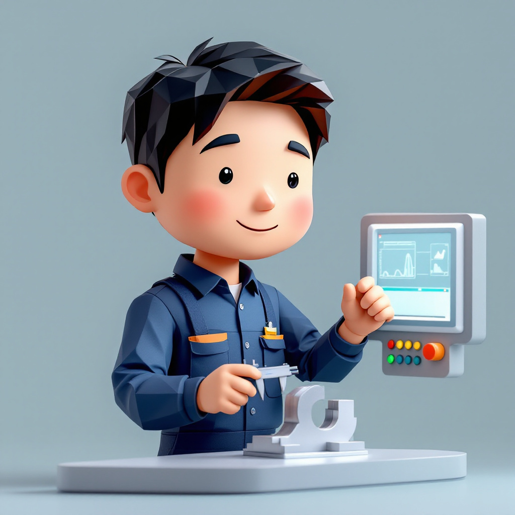 機械加工技能者(マシニング・NC旋盤)のキャラクターイラスト