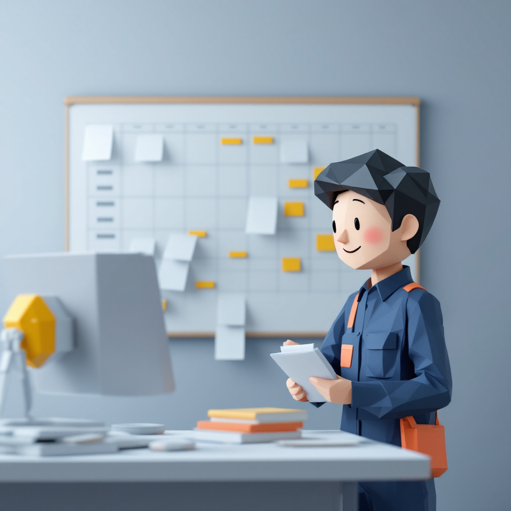 生産管理のキャラクターイラスト